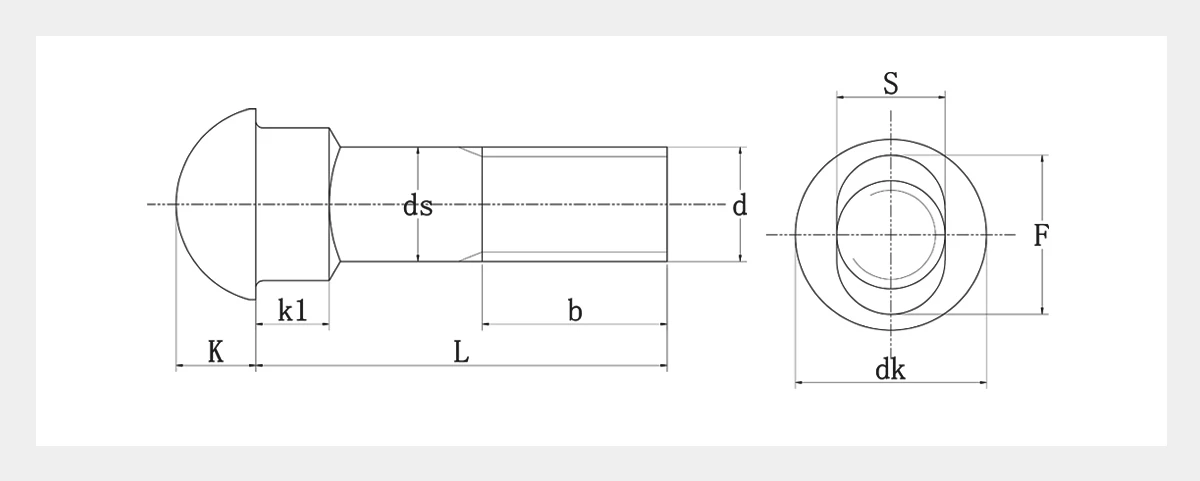 Oval Neck Track Bolts 2D